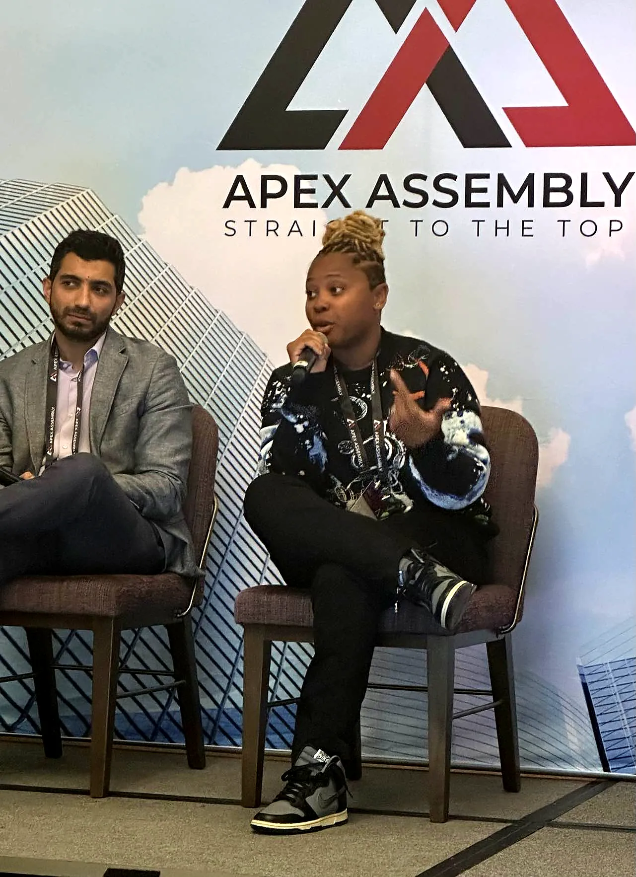 Chamon Gayton on stage at Apex Assembly